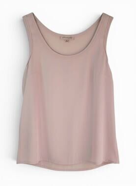 PHILOSOPHY Soft Blush Pink Scoop Neck Sleeveless Sheer Tank Top Size XL